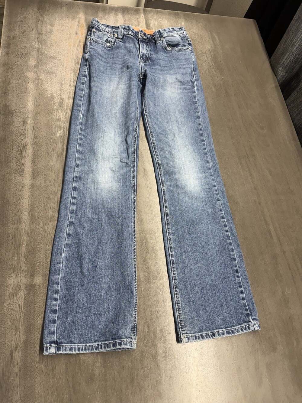 Rock & Roll Cowboy Denim Jeans Boys 16 R 24x31 Blue Distressed